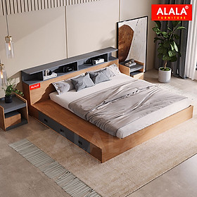 Giường ngủ ALALA72 + 3 hộc kéo / Miễn phí vận chuyển và lắp đặt/ Đổi trả 30 ngày/ Sản phẩm được bảo hành 5 năm từ thương hiệu ALALA/ Chịu lực 700kg