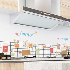 Cuộn 3 MÉT Decal giấy dán bếp tráng nhôm cách nhiệt khổ 60cm MẪU MÈO CON HAPPY