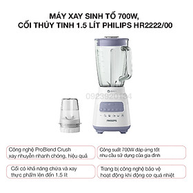 Mua Máy xay sinh tố 700w  cối thủy tinh 1.5 lít Philips HR2222/00 - Hàng chính hãng