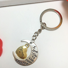 Móc khóa nhắn gửi yêu thương "I love you to the moon and back" quà tặng ý nghĩa cho người thân yêu (Giao mẫu dây treo ngẫu nhiên)