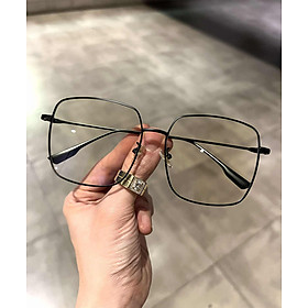 Kính mắt kim loại chống ánh sáng xanh dáng vuông cho nam nữ unisex nam nữ