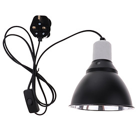 UK Plug Reptile Heating Light UVA UVB Bulb Dome Lamp Holder E27 Base with on/off Switch, Terrarium Vivarium Use