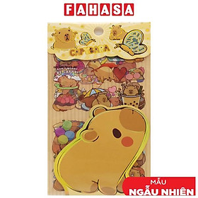 Bộ 4 Tờ Sticker Capybara Vui Nhộn - WanLongDa 2113 (Mẫu Bao Bì Giao Ngẫu Nhiên)