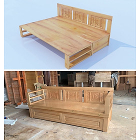 Mua Sofa giường - giường gấp thành ghế gỗ sồi A 6.2 - Đồ Gỗ Mạnh Hùng