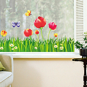 Decal Dán Tường Chân Tường Hoa Tulip Binbin CT08 (120 x 65 cm)