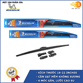 Bộ 2 cần gạt mưa mềm cao cấp Michelin Nhiều kích thước đa dụng dễ dàng tháo lắp