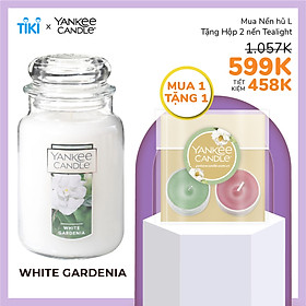 Nến hũ Yankee Candle size L - White Gardenia