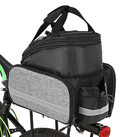 Túi ghế sau cho xe đạp Đa chức năng có thể mở rộng chống thấm nước có nắp che mưa-Màu Xám đen