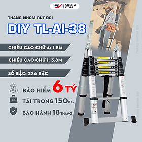 Hình ảnh Thang nhôm rút đôi DIY TL-AI-38 hàng chính hãng - Tiêu chuẩn EN131