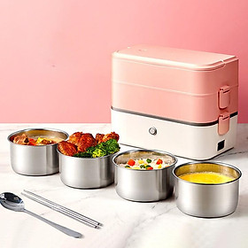 Gd385 Hộp cơm giữ nhiệt 3 tầng cắm điện inox hộp đựng thức ăn văn phòng hâm nóng thức ăn thông minh
