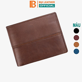 Ví nam, bóp nam da bò sáp Bụi Leather V105 - Bảo hành 12 tháng