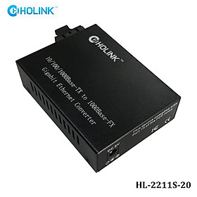 Hình ảnh Bộ chuyển đổi quang điện Ho-Link HL-2211S-20 | 2 sợi quang 10/100/1000MB - Hàng Chính hãng