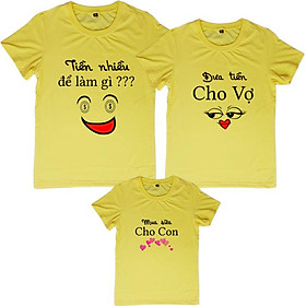 Áo Thun Gia Đình Họa Tiết Tiền Nhiều Để Làm Gì Màu Vàng