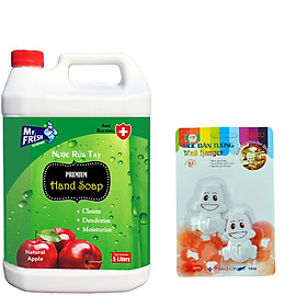 Nước rửa tay khử mùi ,diệt khuẩn Mr.Fresh 5L - Tặng vỉ 2 móc dán tường hình ngẫu nhiên