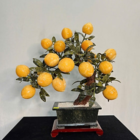 Cây Đào Ngọc Hoàng Long Dáng Rồng – 18 Quả – Đá Tự Nhiên, Trang Trí Sang Trọng, Biểu Tượng Phúc Lộc