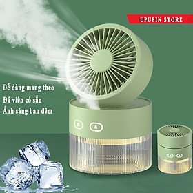 Mua UPUPIN Máy máy xông tinh dầu phun sương tạo độ ẩm phòng ngủ  tinh dầu quạt mini máy khuếch tán 350ml đèn led 7 màu - Hàng Chính Hãng