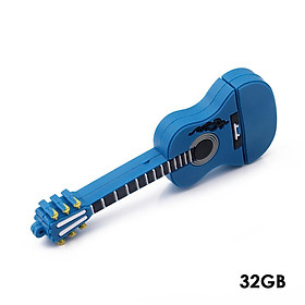 Ổ đĩa Mini Guitar flash USB 2.0 Đĩa flash 1GB 2GB 4GB 8GB 16GB 32GB Ổ đĩa bút Bộ nhớ Thẻ nhớ Flash U Disk-Màu xanh dương-Size