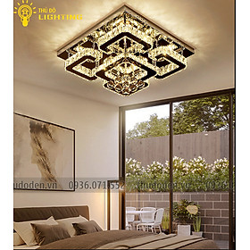 Mua Đèn Mâm Ốp trần Pha Lê 411B kiểu dáng Sang trọng Hiện đại với 3 Chế độ màu ánh sáng và Điều khiển thông minh từ xa