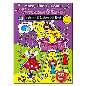 Maze Find and Colour Book - Princess & Fairies