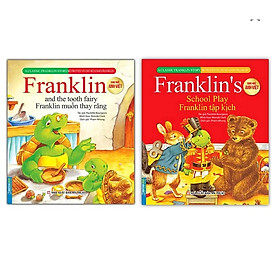 Sách - Combo 2 cuốn Bộ truyện về chú rùa nhỏ Franklin - Franklin muốn thay răng + Franklin tập kịch (song ngữ Anh-Việt)