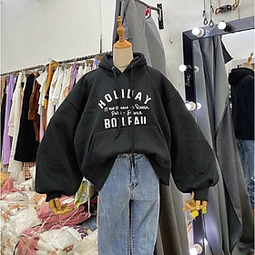 Áo khoác nỉ hoodie in chữ Holiday siêu đẹp