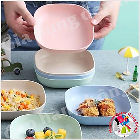 Mua (SIÊU RẺ) Đĩa nhựa lúa mạch đựng đồ ăn nhiều màu xinh xắn
