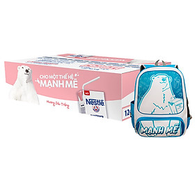 Thùng Sữa nước Nestlé Dâu Trắng 180ml Tặng Balo Gấu Mạnh Mẽ
