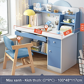 Mua Bàn học cho bé màu sắc tươi sinh động hồng  xanh gỗ công nghiệp cao cấp  bàn học tập làm việc kèm kệ để sách vở  hộc tủ mẫu mới nhất