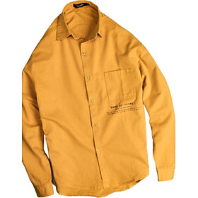 Áo Sơ Mi Nam Dài Tay Phối Chữ Mặt Trước Và Sau Lịch Lãm