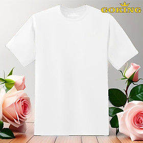 Áo thun nam thoát nhiệt Nhật Bản GOKING, chất liệu tự nhiên 100 cotton thoáng mát, thấm hút mồ hôi - Trắng - XXL