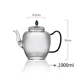 Ấm Thủy Tinh Pha Trà Có Lưới Lọc Inox Dung Tích 1000 ml