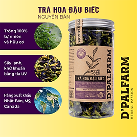 Trà Hoa Đậu Biếc DPALFARM, Hũ 60g Vị Nguyên Bản, Hàng Chính Hãng 100 Hữu Cơ, Công Nghệ Sấy Lạnh, Khử Khuẩn Bằng Tia UV, Đẹp Da, Đẹp Tóc, Giảm Cân, Ổ