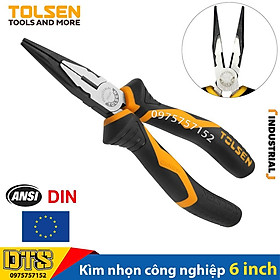 Kìm nhọn công nghiệp TOLSEN 6 inch/ 160mm, thép CR-V cao cấp mạ Niken chống gỉ – Tiêu chuẩn xuất khẩu Châu Âu