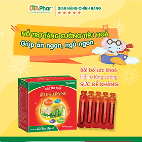 Siro uống Ăn Ngủ Ngon Hỗ trợ tăng cường tiêu hoá ăn ngon ngủ ngon bồi bổ sức khoẻ tăng sức đề kháng Hộp 4 vỉ x 5 ống Tâm An Pharma