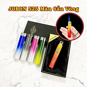 Mua Hột quẹt bật lửa khè gas đá rãnh tay JOBON 525 màu cầu vòng kim loại - xài gas