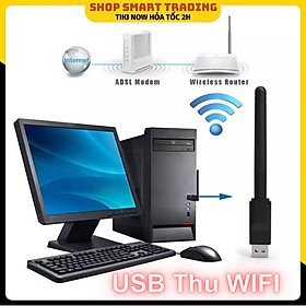 USB Thu Wifi Chuẩn N Tốc Độ Cao 150Mbps Tăng Khả Phạm Vi Thu Phát Sóng Wifi Cho Máy Tính Xách Tay, Máy Tính Để Bàn, Thiết Bị Thu Nhận Ngoại Vi - Hàng nhập khẩu