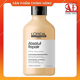 Dầu gội xả hấp ủ L'oreal Serie Expert Absolut Repair vàng phục hồi tóc hư tổn New