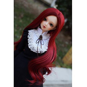 New 1/3 BJD Doll Big Wave Wig Long Curly Hair For Dollfie Anime Cosplay Hairpiece Making Accessory Wine Red