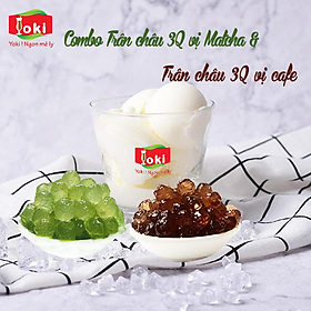 Combo Trân châu 3Q vị cafe và Trân châu 3Q vị Matcha