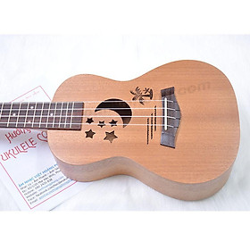 Mua Đàn Ukulele Concert Music Trăng Sao + Tặng bao đựng  tài liệu học  phím gảy