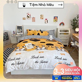 Bộ Vỏ Chăn Ga Gối Cotton 3D 80%m6/m8/2m-Tiệm Nhà MêuSet 4 Món Hổ Vàng Cute Hot Trend Hàng Cao Cấp Nhập Khẩu