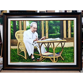 Mua Tranh vẽ sơn dầu - Bác Hồ viết di chúc trong vườn hoa phủ chủ tịch
