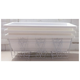 >> SO SÁNH GIÁ KHUNG SẮT TREO CHẬU HOA BABA WH-67-3 | Shopee Lazada Sendo Tiki | Nên mua ở đâu rẻ nhất 64 Combo 3 Giỏ Sắt Treo Chậu Hoa Ban Công Hình Chữ Nhật KT 64x21x18Cm - Màu Trắng +3 Chậu/ Khay/ Máng Nhựa Trồng Rau, Trồng Hoa, Cây Cảnh Kích Thước 67X24X19Cm - Màu Trắng