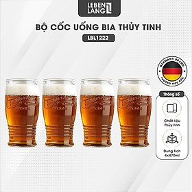 Mua Bộ cốc uống bia thủy tinh Lebenlang LBL1222  bộ cốc 4 chiếc  470ml/cốc  dễ dàng vệ sinh - hàng chính hãng