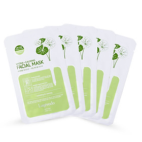 Combo 5 Mặt nạ dưỡng ẩm trắng da giúp kiềm dầu và mụn Hàn Quốc Lagivado Hydra Calming Facial Mask 23g/miếng