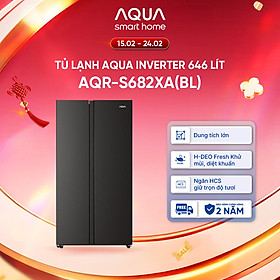 [SALE SỐC] Tủ lạnh Aqua Inverter 646 lít AQR-S682XA(BL) - Bảo hành 2 năm - Freeship toàn quốc - Hàng chính hãng