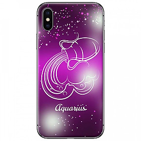 Ốp lưng dành cho iPhone X mẫu Cung hoàng đạo Aquarius (hồng)