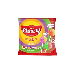 Kẹo mút Cheery hai tầng hương vị nhân đôi niềm vui Bibica lan tỏa yêu thương 570g