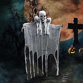 Halloween Hanging Evil , Lighted Scream Flying Ghosts with Red Eyes, Haunted House Horror Props for Halloween