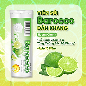 Viên Sủi Bổ Sung Vitamin C Hương Chanh Tăng Cường Sức Đề Kháng Barocco Dan Khang Hộp 10 Viên